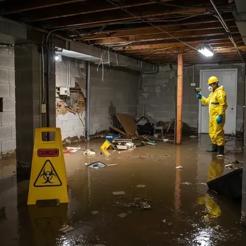 Flooded Basement Electrical Hazard in Oblong, IL Property